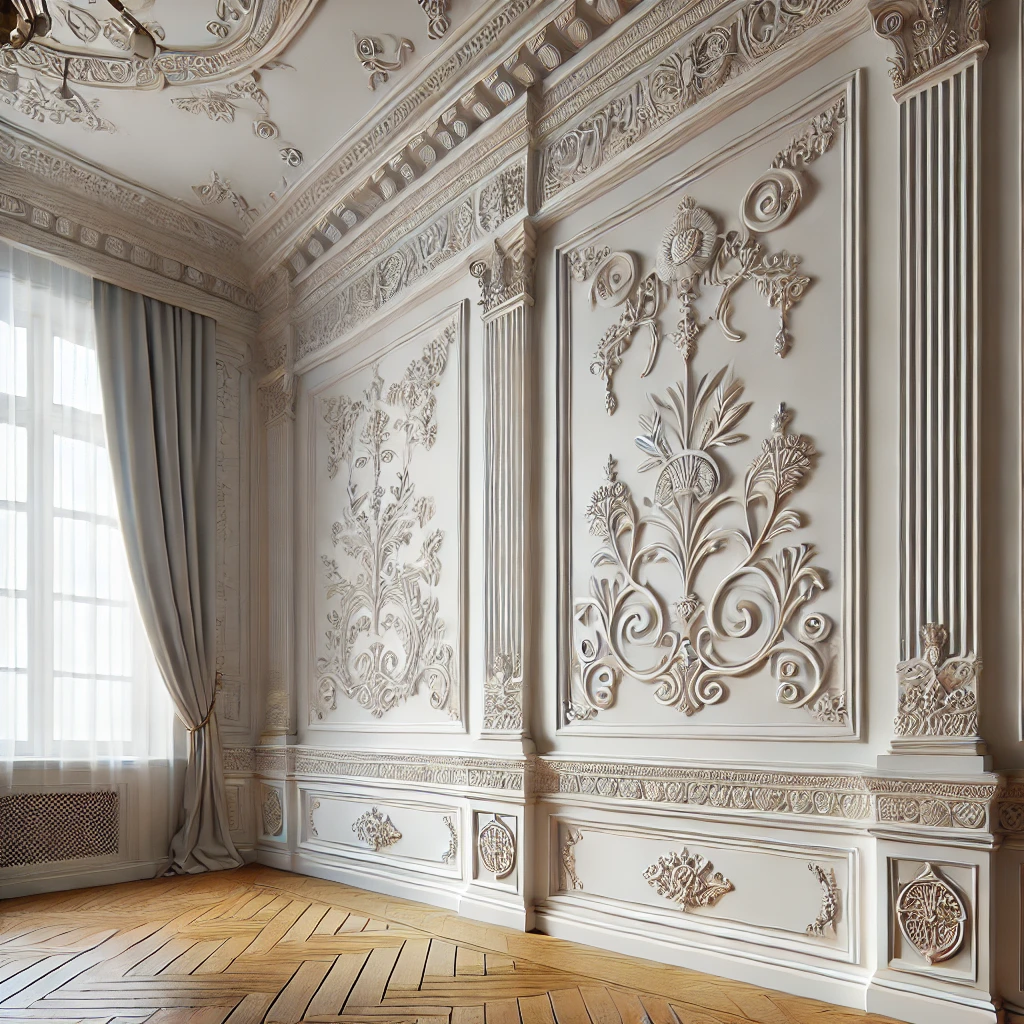 image des moulures après l' installation d'une clim dans un appartement de type haussmannien 